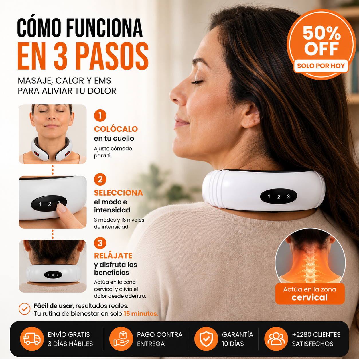 Masajeador Cervical Digital 2 Electrodos